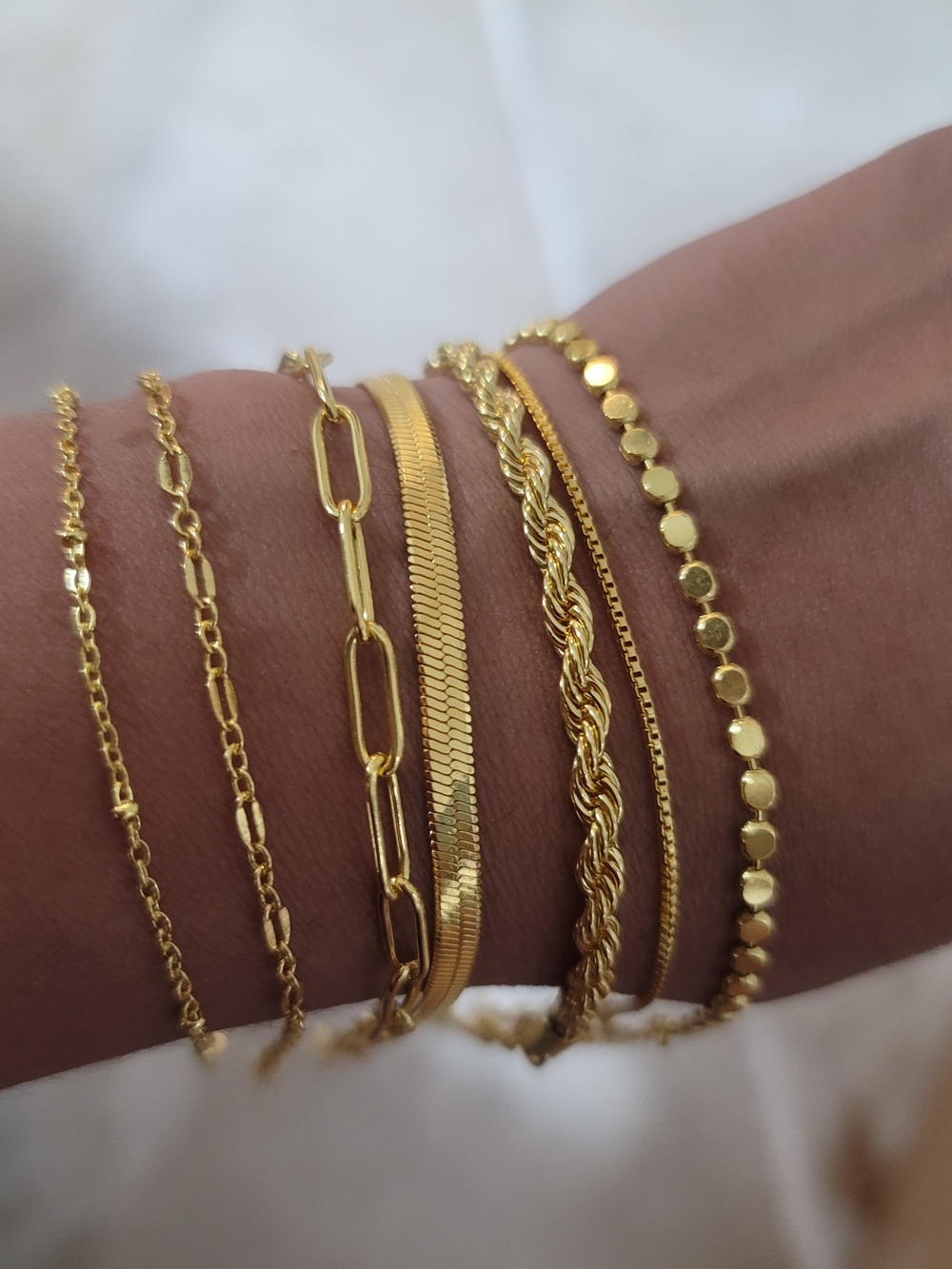 Gold Multi-Chain Women’s 7 Bracelet Set